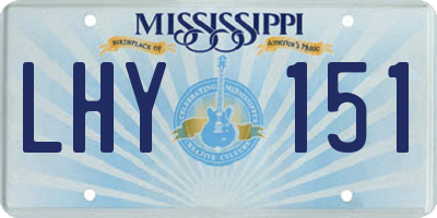 MS license plate LHY151