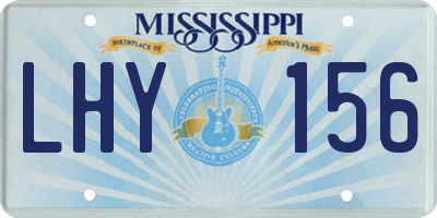 MS license plate LHY156