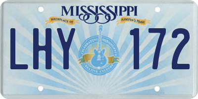 MS license plate LHY172