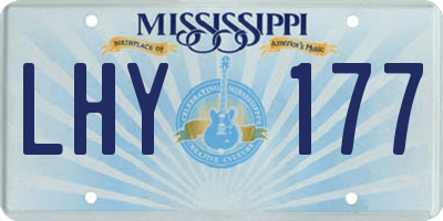 MS license plate LHY177