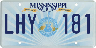 MS license plate LHY181