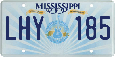 MS license plate LHY185