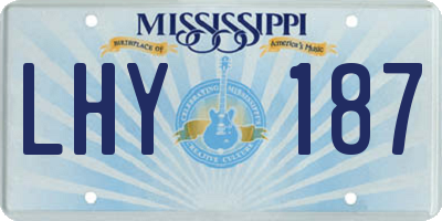 MS license plate LHY187