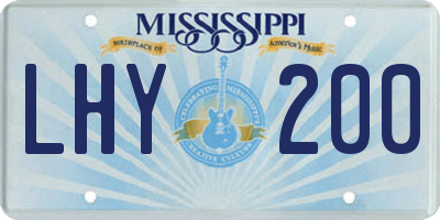 MS license plate LHY200