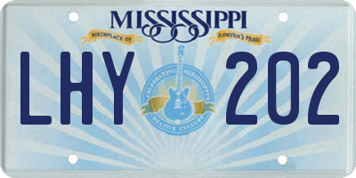 MS license plate LHY202