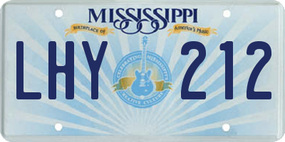 MS license plate LHY212