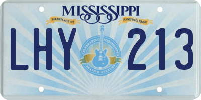 MS license plate LHY213