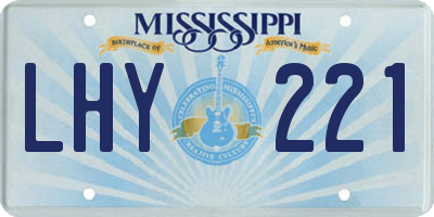 MS license plate LHY221