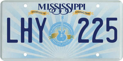 MS license plate LHY225