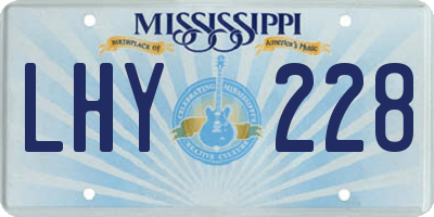 MS license plate LHY228