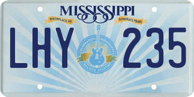 MS license plate LHY235