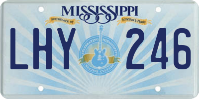 MS license plate LHY246