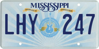 MS license plate LHY247