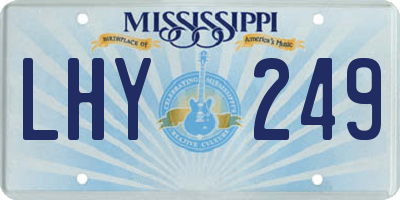 MS license plate LHY249