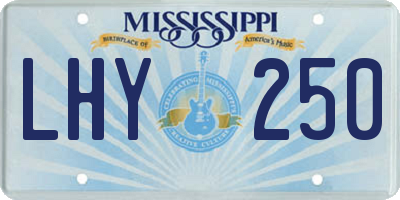 MS license plate LHY250