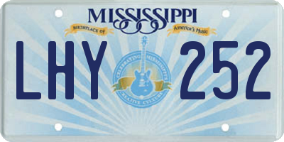 MS license plate LHY252