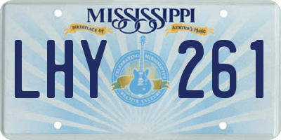 MS license plate LHY261