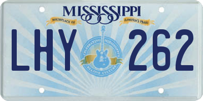 MS license plate LHY262