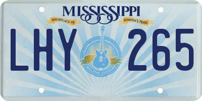 MS license plate LHY265