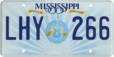 MS license plate LHY266
