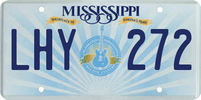 MS license plate LHY272
