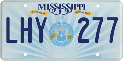 MS license plate LHY277