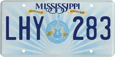 MS license plate LHY283