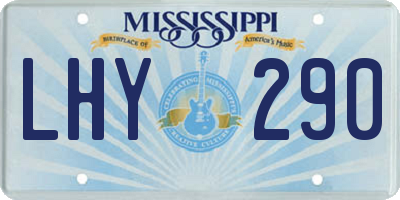 MS license plate LHY290