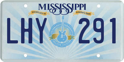 MS license plate LHY291