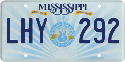 MS license plate LHY292