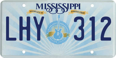 MS license plate LHY312