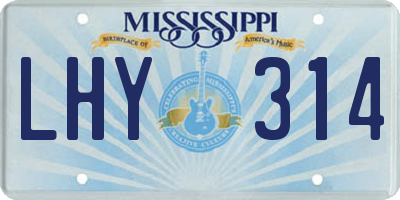 MS license plate LHY314
