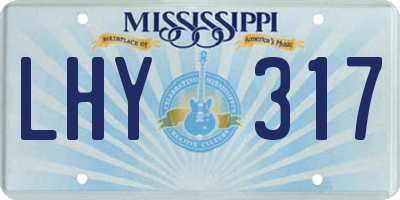 MS license plate LHY317