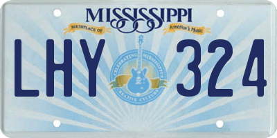 MS license plate LHY324