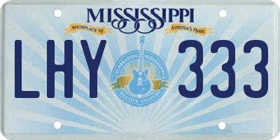 MS license plate LHY333