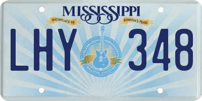 MS license plate LHY348