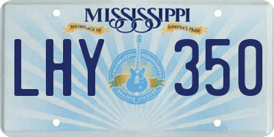 MS license plate LHY350