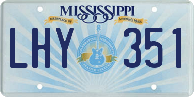 MS license plate LHY351