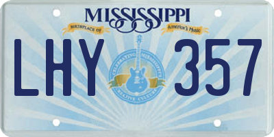 MS license plate LHY357