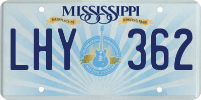 MS license plate LHY362