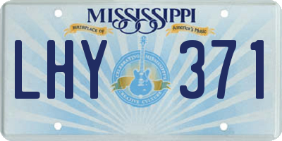 MS license plate LHY371