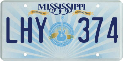 MS license plate LHY374