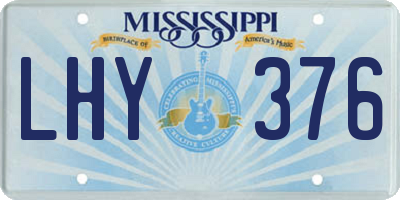 MS license plate LHY376