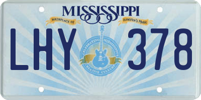 MS license plate LHY378