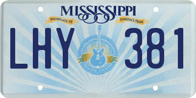 MS license plate LHY381