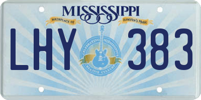 MS license plate LHY383