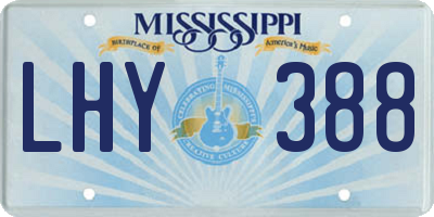 MS license plate LHY388