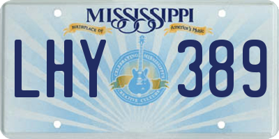MS license plate LHY389