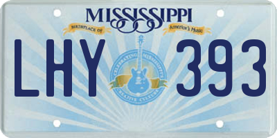 MS license plate LHY393