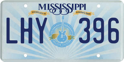 MS license plate LHY396